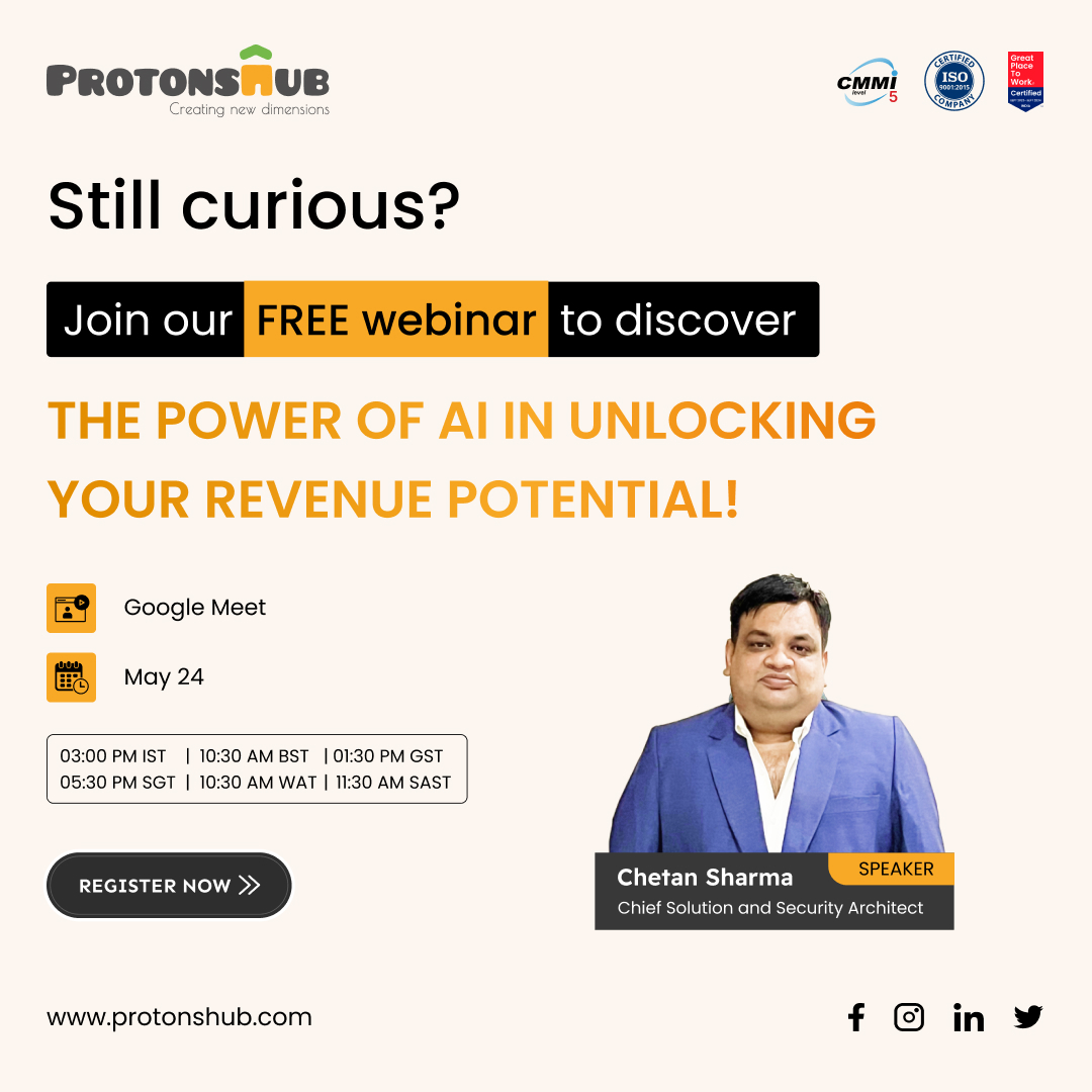 Are you ready to uncover #AImyths and unlock your revenue potential?

➤ ➤ Register for our FREE webinar on “Unlock Your Next Stage Revenue Potential” happening on 24th May at 3:00 PM IST

#WebinarAlert #RevenueGrowth #revenuedriven #businessstrategy #RevenueBoost
