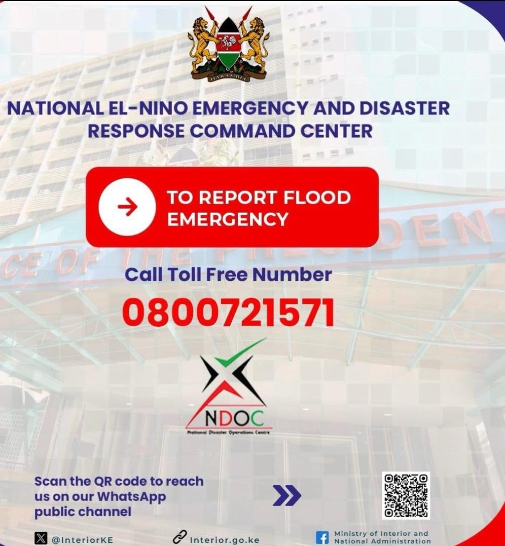 The emphasis on safety during evacuation and the provision of essential supplies highlights the government's focus on protecting vulnerable populations during natural disasters.
#FloodsMitigationMeasures
Kenya Dams
Interior Ministry.