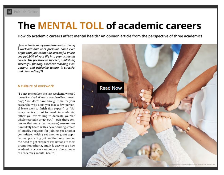 On #MentalHealthAwarenessMonth Day 3, I share our joint Maastricht Young Academy opinion article 'The mental toll of academic careers', which we published last year @WileyGlobal: analyticalscience.wiley.com/content/articl….🌻
