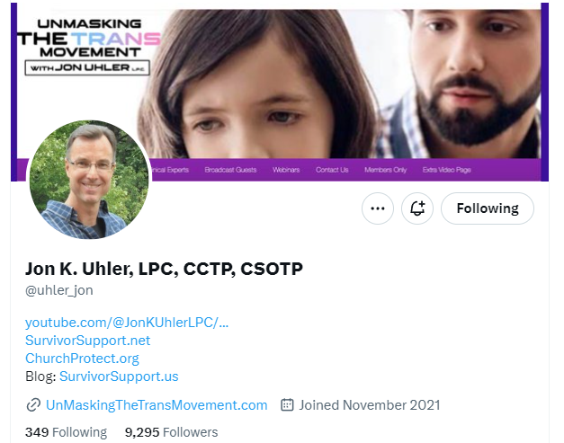 Jon K. Uhler, MS, LPC, CCTP tweet media