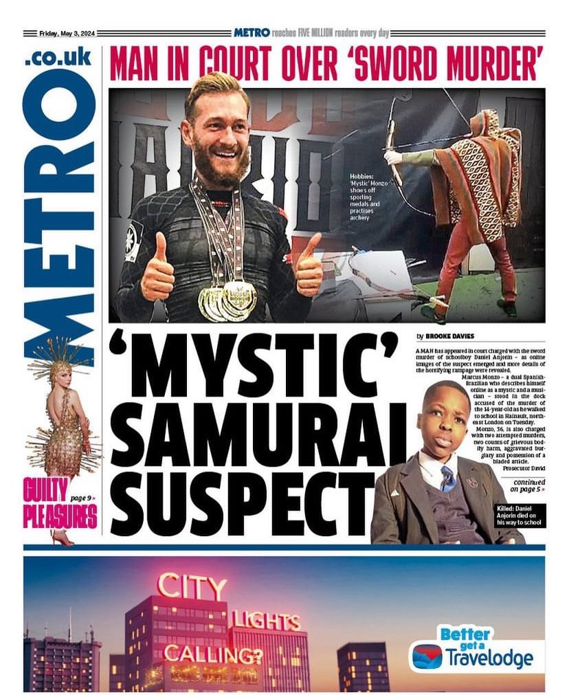 The Sun refers to Daniel Anjorin, RIEP, as ‘sword lad’. The Metro goes out of its way to humanise his killer. … It’s beyond disrespectful. It’s callous, dismissive, dehumanising for young Daniel, and a cold reminder of socially embedded white supremacy.