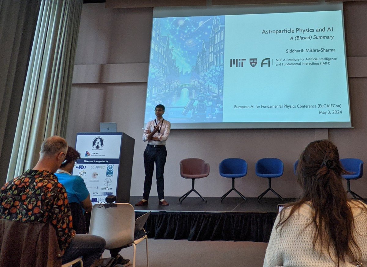 Already last morning at #EUCAIFCon24 with <a href="/iaifi_news/">IAIFI</a>'s <a href="/kdqg1/">Siddharth Mishra-Sharma</a> reviewing AI &amp; astroparticle physics