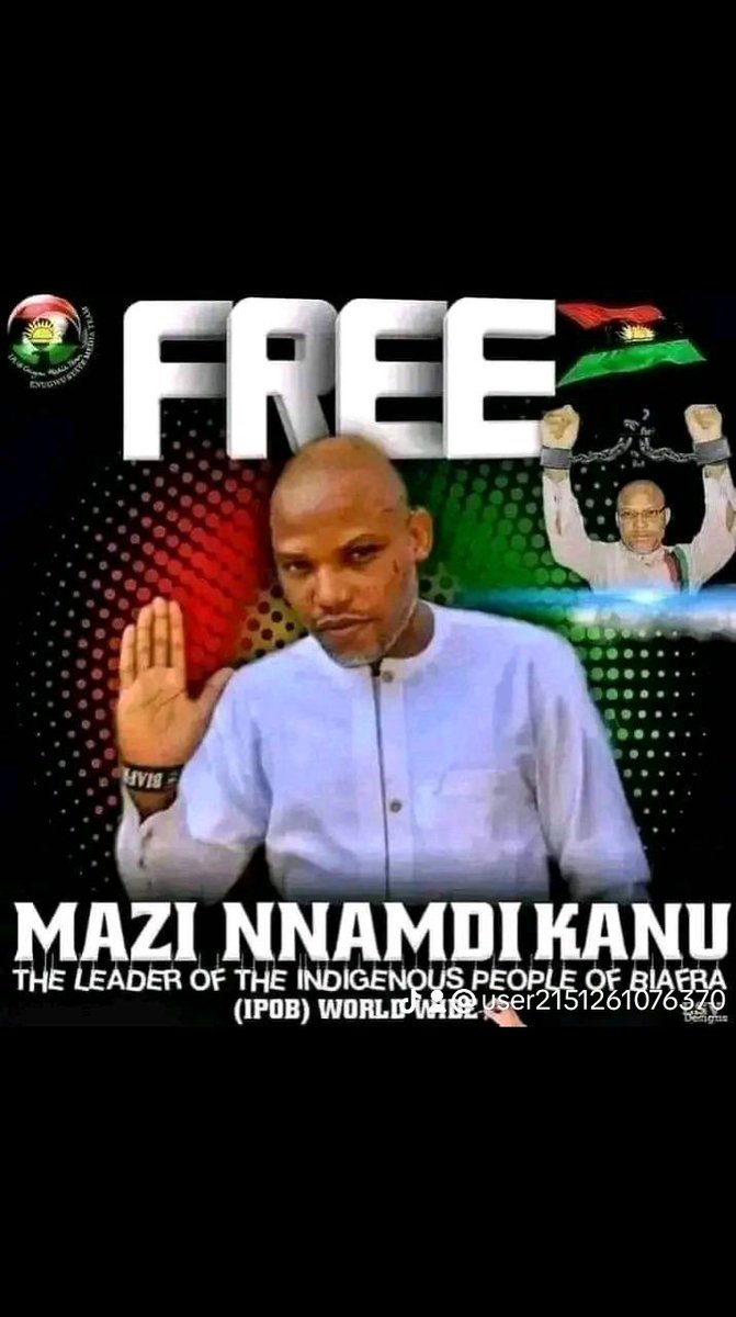 Unlawful detention of Mazi Nnamdi Kanu is a grave offense @NigeriaGov & @IntlCrimCourt are ignoring. 
#FreeMaziNnamdiKanu 
#FreeMaziNnamdiKanu 
#FreeMaziNnamdiKanu 
#FreeMaziNnamdiKanu 
#FreeMaziNnamdiKanu 
#FreeBiafra @hrw #BiafraReferendum @mfa_russia @CNN @KremlinRussia_E