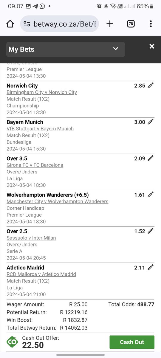 🔥🔥🔥I just placed a bet with Betway. Tap here to copy my bet or search for this booking code in the Multi Bet betslip X718C0275 betway.co.za/bookabet/X718C…