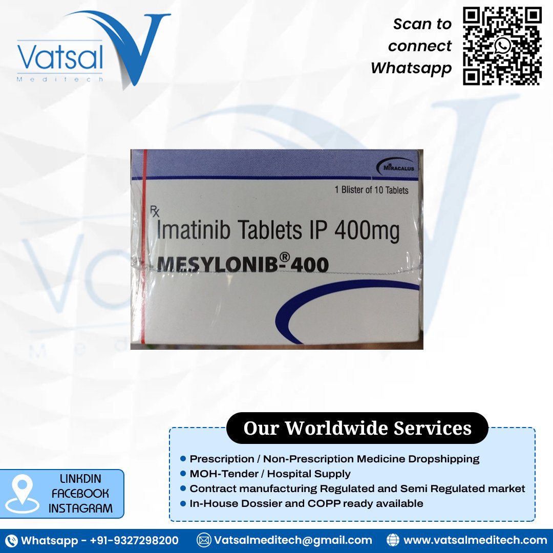 # Imatinib mesylate

Imatinib mesylate is used in the treatment of blood cancer (chronic myeloid leukaemia), blood cancer (acute lymphocytic leukemia) and gastrointestinal stromal tumour.
How Imatinib mesylate works
Imatinib mesylate is an anti-cancer medication. A protein enzyme