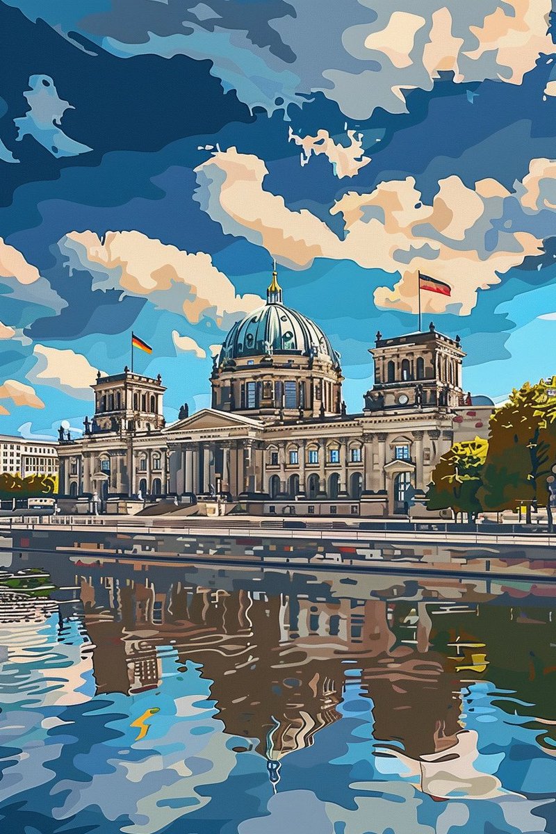 Prompt: Berliner Reichstag, Cartoon Style Vector, in the style of Hennie Haworth, atmopheric colors, light blue sky, 4k resolution, travel vintage poster, NO TEXT --ar 2:3
#ai #aiart #aiartcommunity #aiartwork #midjourneyart #digitalart