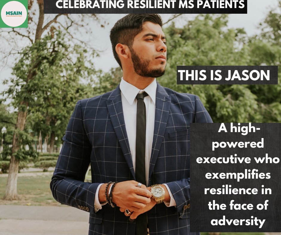 Celebrating Resilient Multiple Sclerosis patients: MEET JASON

A high-powered executive exemplifies resilience in the face of adversity.

Living with MS hasn't slowed him down; if anything, it's fueled his drive to succeed.

#LivingWithMS
#MSCommunity
#MultipleSclerosis