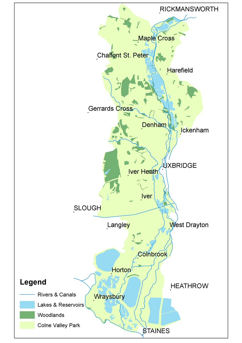 How well do you know the Colne Valley Regional Park? #DYK it stretches from Rickmansworth in the north, to Staines and the Thames in the south, Uxbridge and Heathrow in the east, to Slough and Chalfont in the west; that’s 43 square miles. Here’s a map