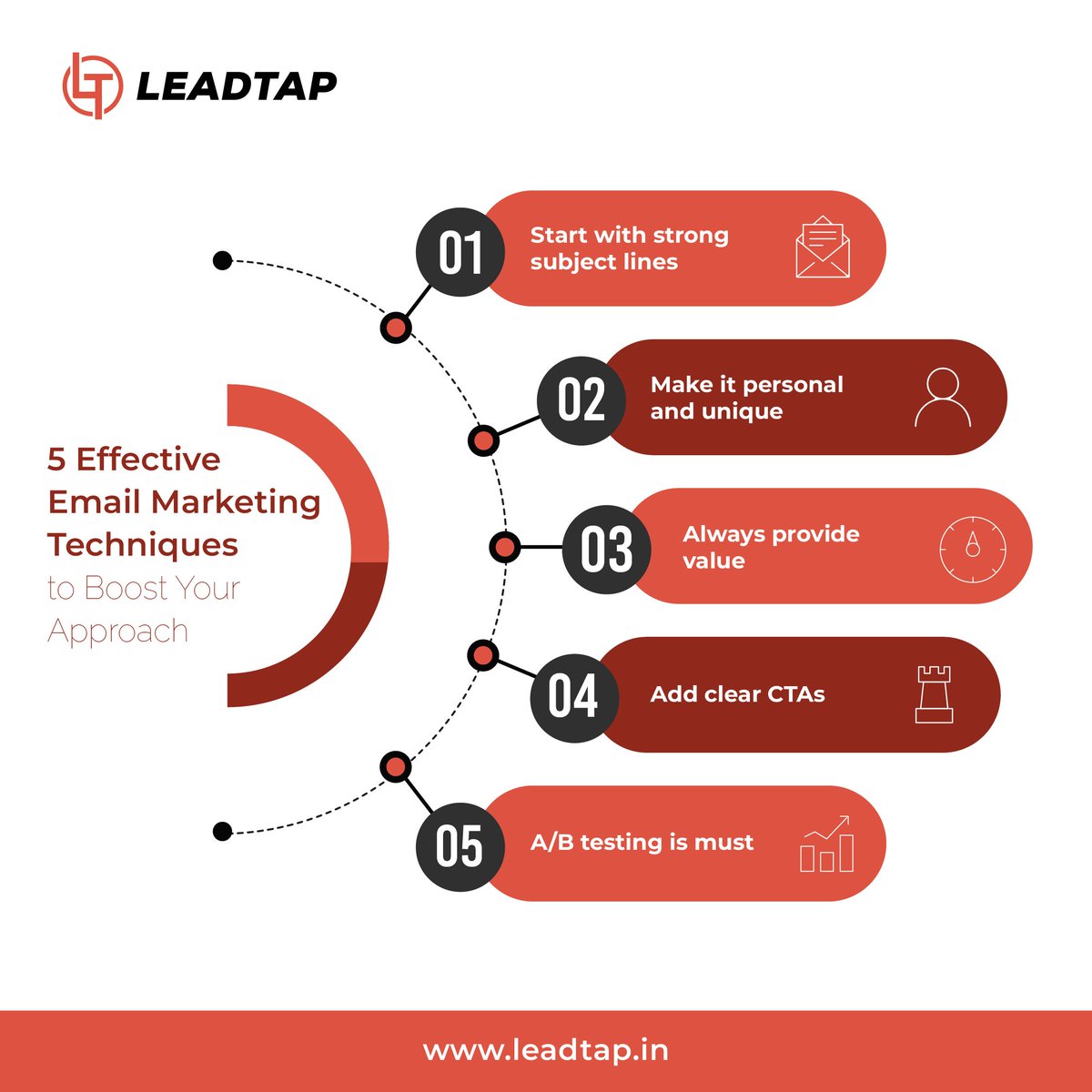 Personalization is key! Tailor your emails to individual recipients to boost engagement.

#PersonalizedEmails #ConnectWithCustomers #EmailMarketing #CustomerEngagement #MarketingStrategy #EmailCampaigns #DataDrivenMarketing  #DigitalMarketing #digitalmarketingagency 
#leadtap