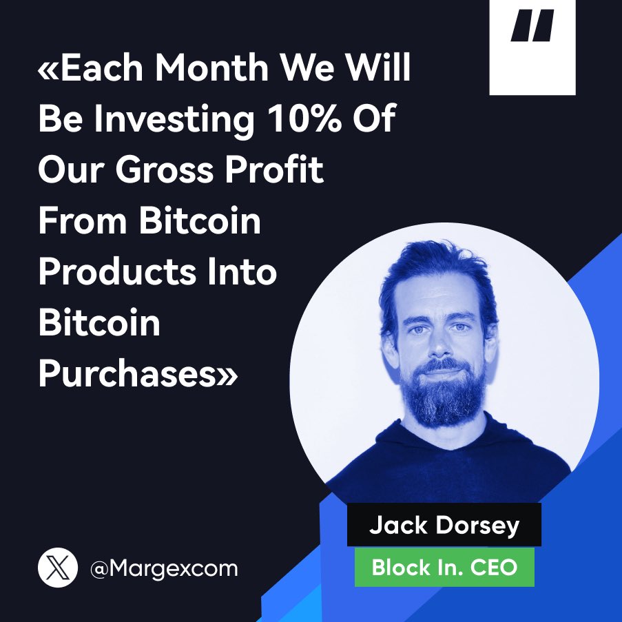 💰 Jack Dorsey's company “Block” will be buying #Bitcoin monthly The co-founder of Block Inc., Jack Dorsey(@jack), informed shareholders of his plan to purchase $BTC on a regular basis, using 10% of the company's profits. 'This is an investment in the future, where expanding…