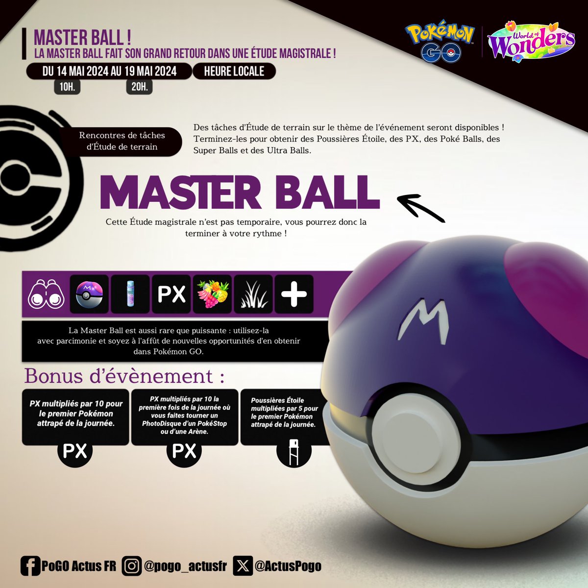 ActusPogo's tweet image. La #MasterBall fait son grand retour dans une Étude magistrale dans #PokemonGO ! 🤯