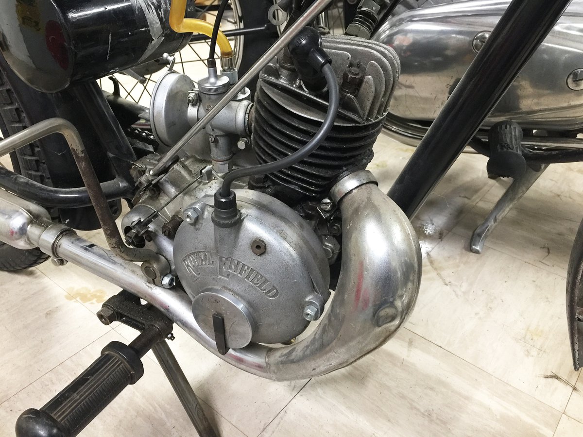 The Mighty Royal Enfield Flying Flea Two Stroke Engine. #enfield #royalenfield #motorcycle #classic #vintage #2stroke #125s #england #engineering #engine #flyingflea #motorbike #twostroke #mighty #exhaust #expansion #expansionpipe