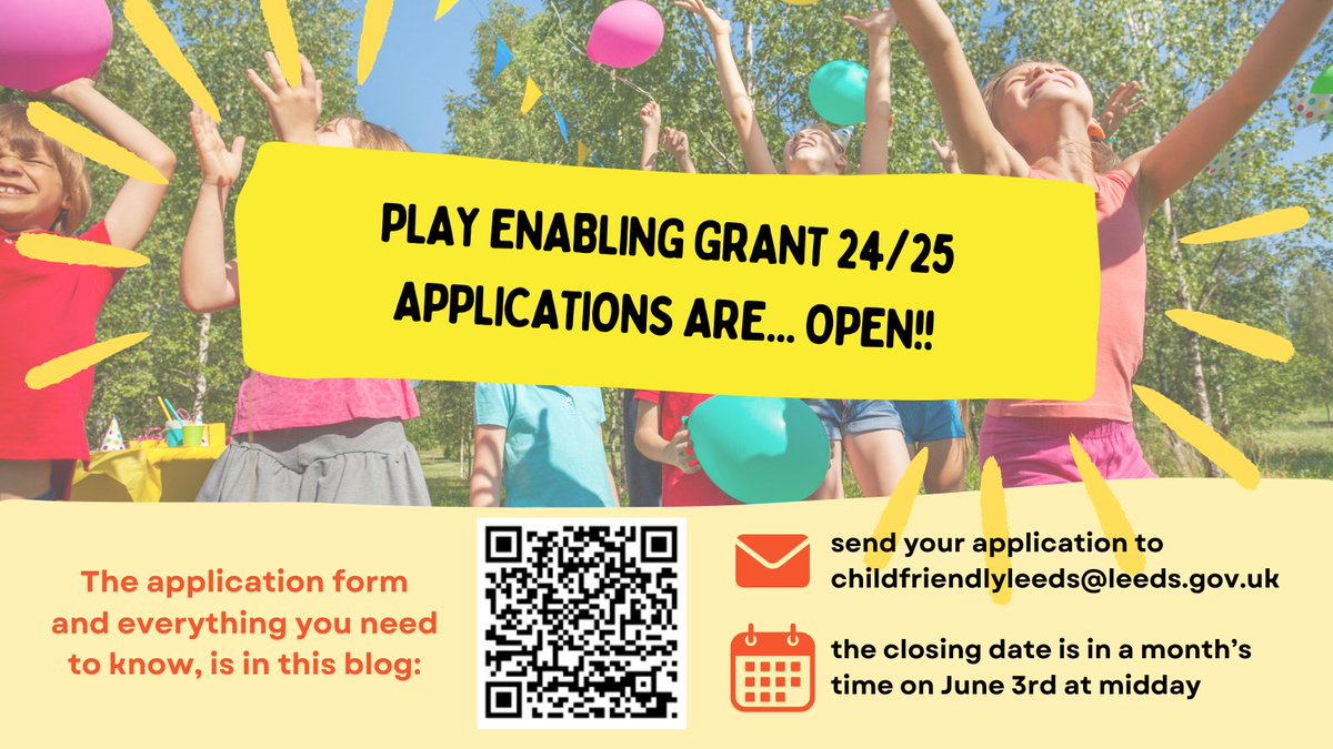 The Play Enabling Grant application period is open! wearechildfriendlyleeds.com/2024/05/03/peg…