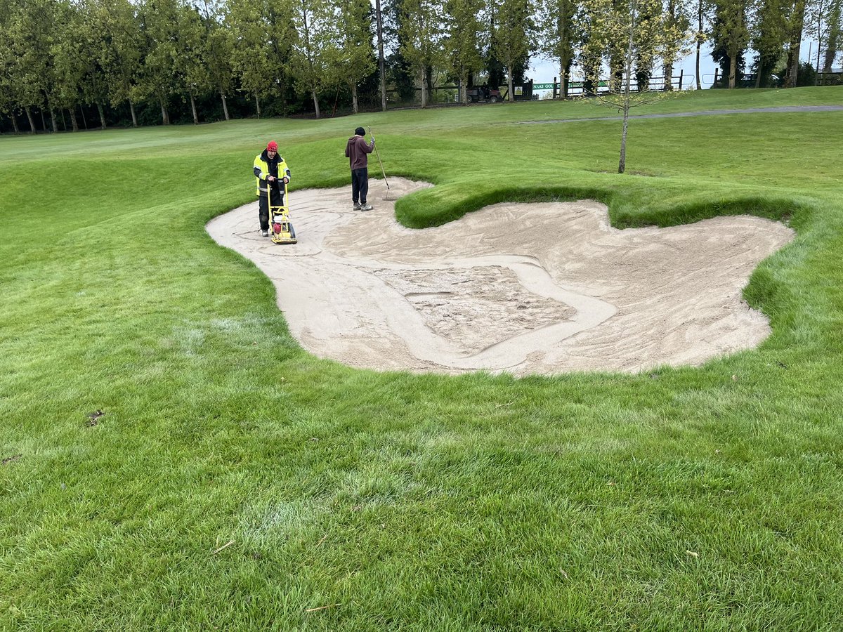 Great progress made on the last 6 holes @NaasGC even in testing weather conditions. We have built a dream team over the years from a professional Greenkeeping team, Jeff our architect @reGOLFdesign Brian course construction @DARGolf_ agronomy @TurfgrassC #turfpro’s☘️