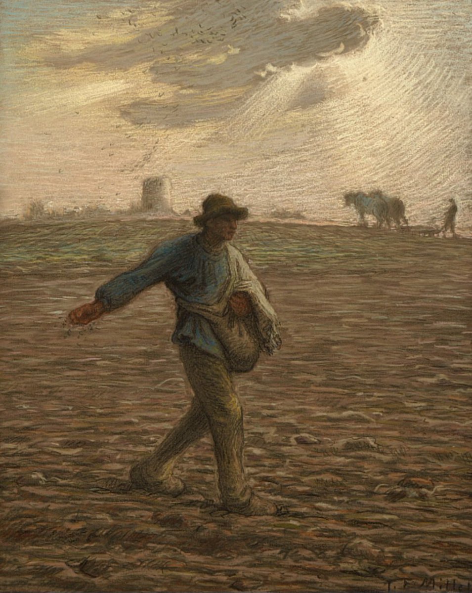 'The Sower.' (1865) A sower scattering the seeds of future harvests is probably the most enduring image created by Jean-François Millet, a figure copied or paraphrased by dozens of subsequent artists, revered by van Gogh, endlessly adapted by anonymous commercial illustrators.…