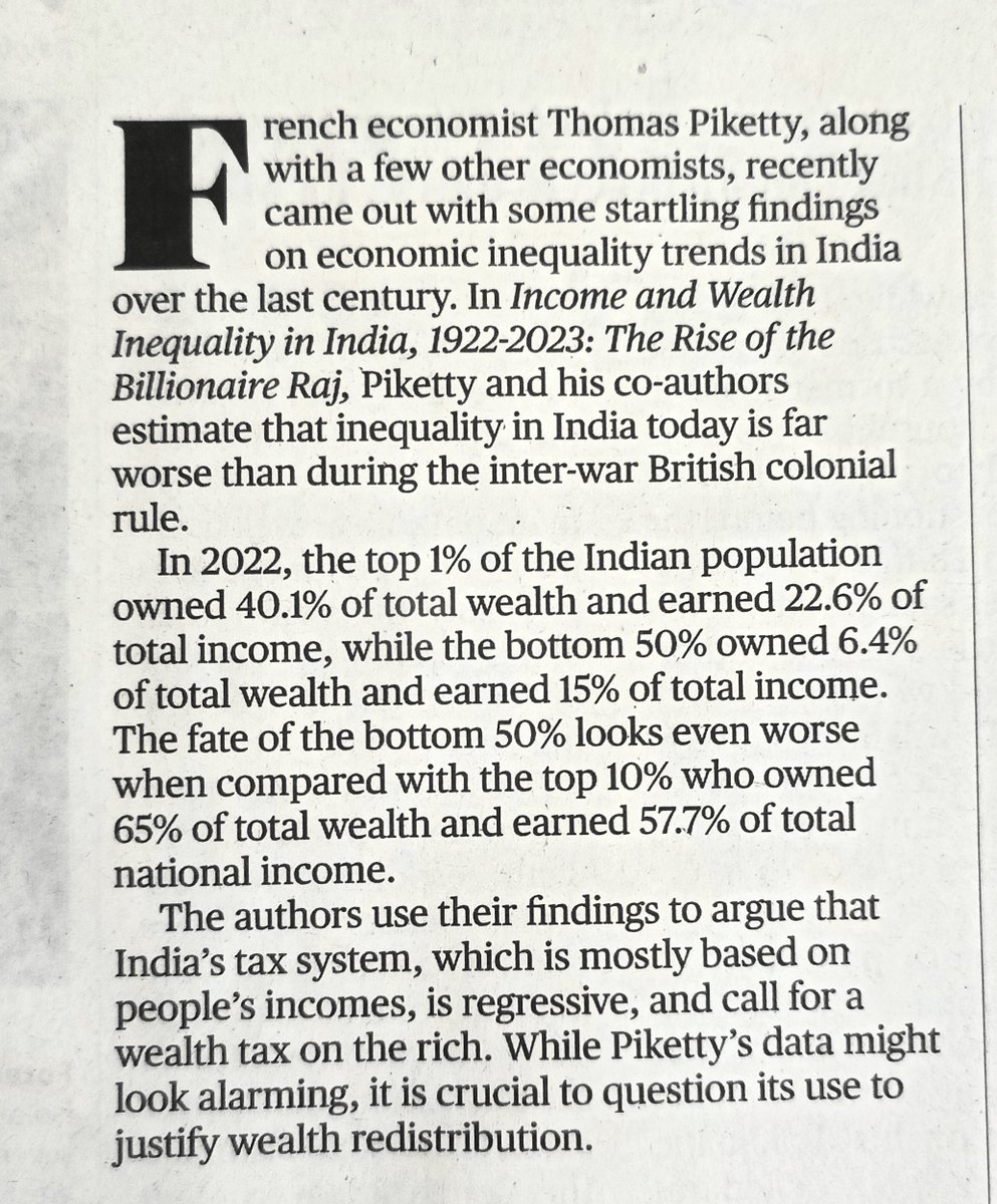 The top 1% of the Indian population owned 40.1% of total wealth and earned 22.6% of total income Furthermore, we cannot deny the fact that capital assets owned by the rich also increase the productivity of workers, increase the production of consumer goods and services and help…