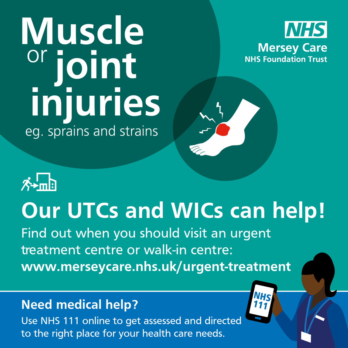 Our Urgent Treatment Centres #UTCs and walk-in centres #WICs across #Knowsley, #Liverpool and #Sefton are there to help you and your family this #BankHoliday #Weekend 💙 ⚠ For same day urgent care, contact #NHS111 online ⚠ merseycare.nhs.uk/walk-in-centres