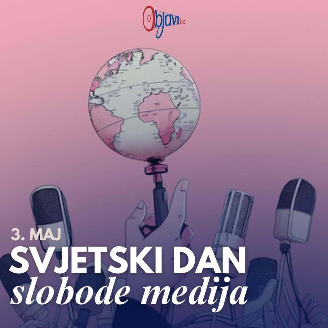 🗞️ Danas je 𝟑. 𝐦𝐚𝐣, 𝐒𝐯𝐣𝐞𝐭𝐬𝐤𝐢 𝐝𝐚𝐧 𝐬𝐥𝐨𝐛𝐨𝐝𝐞 𝐦𝐞𝐝𝐢𝐣𝐚. Danas stojimo solidarno s novinarkama, novinarima, redakcijama širom BiH i svijeta koji_e se suočavaju sa oduzimanjem sloboda. Slobodni mediji su osnova demokratije! ✊🏼 #objaviba