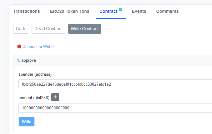 Tryna dump $FRIEND but FT UI not working?
Its because the frontend approves the wrong contract.

Go here:
basescan.org/address/0x0bd4…

Connect wallet..

input 0xbf250ae227de43dedaf01ccbfd8cc83027efc1e2 as spender (approve Rabbit Router)

add an amount more than you want to sell and…