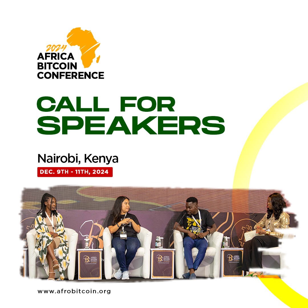 Voudriez-vous prendre la parole lors d'Africa #Bitcoin Conference 2024 en décembre prochain à Nairobi ?

Les candidatures sont ouvertes ici : docs.google.com/forms/d/1srMMl…

Les ventes de billets sont également en cours avec une réduction de 30% en utilisant le code ABC24.
