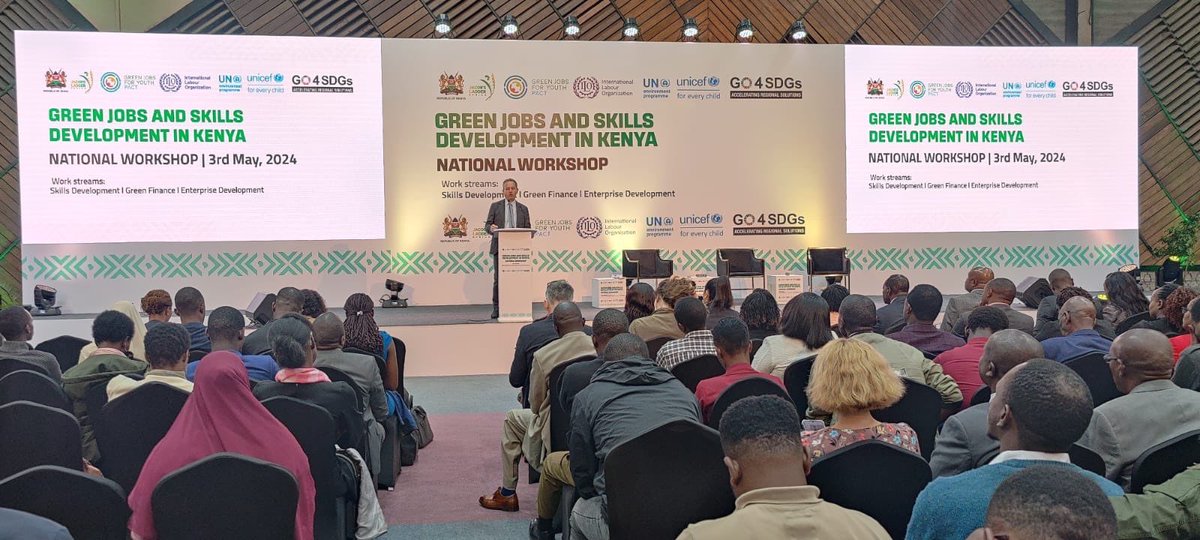 The #GreenTransition is a massive opportunity for #Kenya - for #growth, but particularly for #youth #jobs. With PS @Eng_F_Ngeno, @UnKenya leadership, @UNEP & @JacobsLadder_A for the 1st National Green Jobs & Skills Development Workshop.