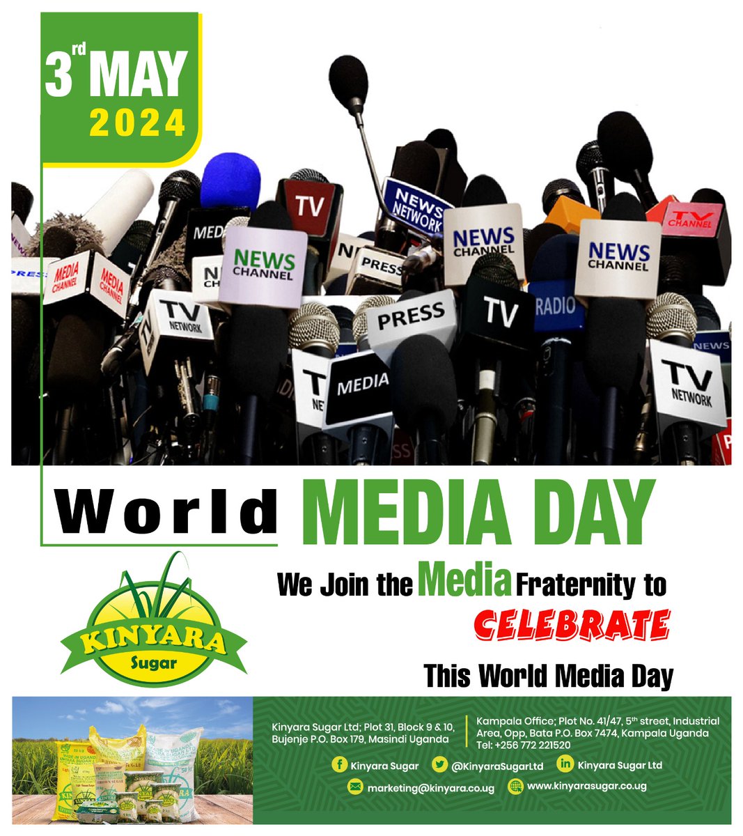 We commemorate this World Media Day 2024 together and together we can make a positive change. #WeAreKinyaraSugar #IrresistiblySweet #WorldPressFreedomDay #WorldPressDay2024