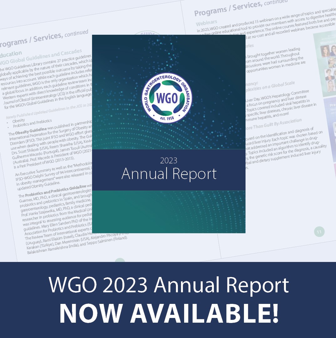 Our 2023 Annual Report is now available! 2023 was full of Train the Trainers, webinars, a new Training Center, newsletters and so much more! Take a look back through last year at all the many activities WGO participated in. worldgastroenterology.org/UserFiles/file… Report/wgo-23AR.pdf