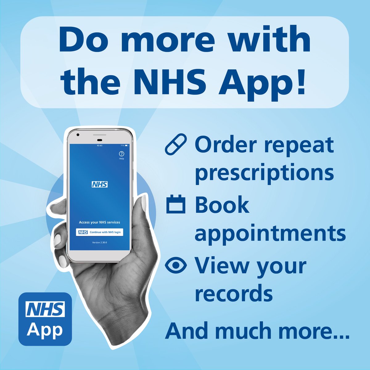 As the #bankholiday weekend approaches, please note that GP practices will be closed on Monday, 6th May.

Ensure you have enough medications—order repeat prescriptions via the #NHSApp. It’s quick & easy!📱

Check out this tutorial for help:
youtube.com/watch?v=8Hsk_g…