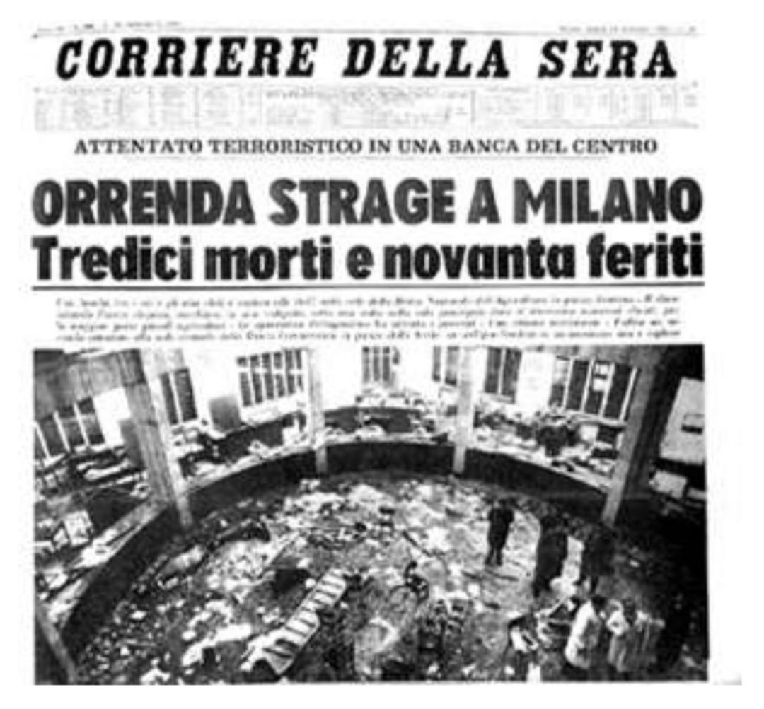 Il 3 Maggio 2005
Dopo 35 anni di processi, la Cassazione assolve tutti gli imputati della strage di Piazza Fontana addebitando le spese processuali ai parenti delle vittime.

Ennesima beffa di Stato e della magistratura.

Ammiro (!) coloro che ancora si fidano delle istituzioni.