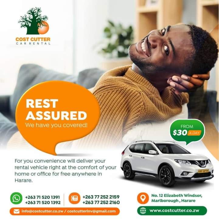 We have your weekend travel plans covered, experience the ease of having your preferred vehicle delivered right to your doorstep for your convenience, T&Cs apply. 

Make your booking right away
costcutter.co.zw/car-rental-pri…