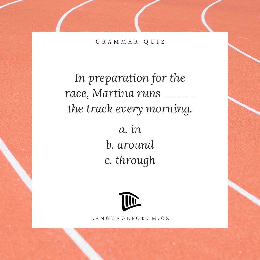 Do you know the right preposition to use here? I'd say she runs around the track each morning! 🏃‍♀️

#languageforum #learnenglish #grammarquiz