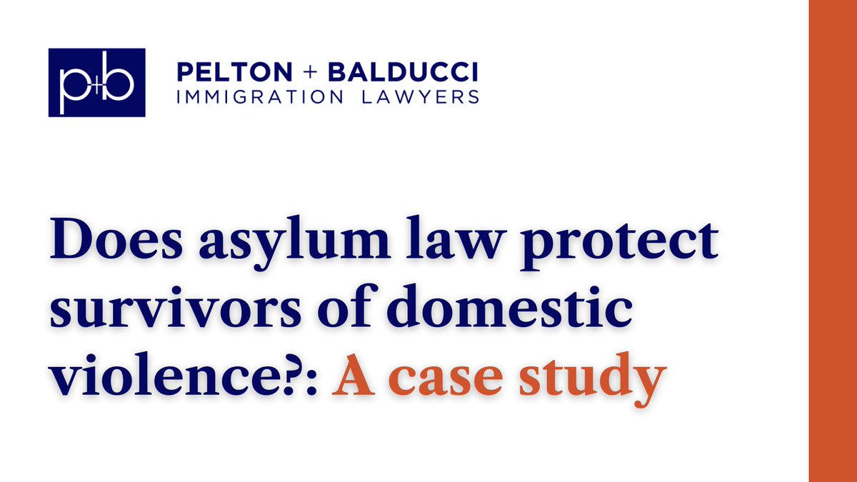 U.S. courts have grappled with the relation between asylum law and domestic violence for nearly twenty-five years. At Pelton + Balducci, we help our clients navigate issues of domestic violence and immigration.

pbimmigration.com/does-asylum-la…

#NewOrleansImmigration #ImmigrationLaw