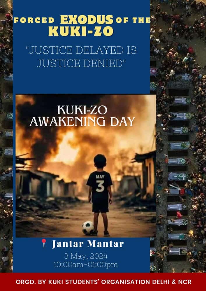 The 3rd May will be remembered as ‘Kuki-Zo Awakening Day’ to mark the indelible trauma of Manipur Violence.

The blood of Kuki-Zo MARTYRS is crying for Justice. Only total separation from Meitei Govt in Imphal would give them the justice they deserve.

#UnionTerritory4KukiZo