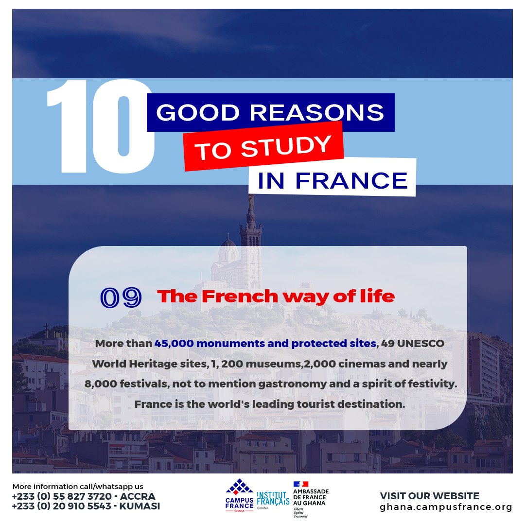 #Reason09: 🇫🇷Step into the heart of France's rich culture! France invites you to experience its vibrant culture and fascinating history. Enjoy delicious food and join lively celebrations that are part of everyday life in #France. France is the world's leading tourist destination.