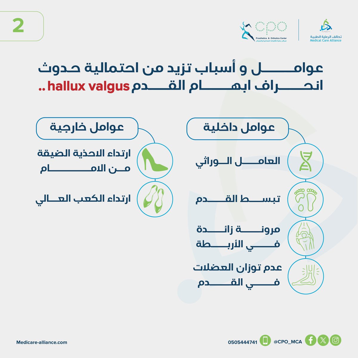 عوامل و أسباب تزيد من إحتمالية حدوث انحراف إبهام القدم Hallux Valgus❗️