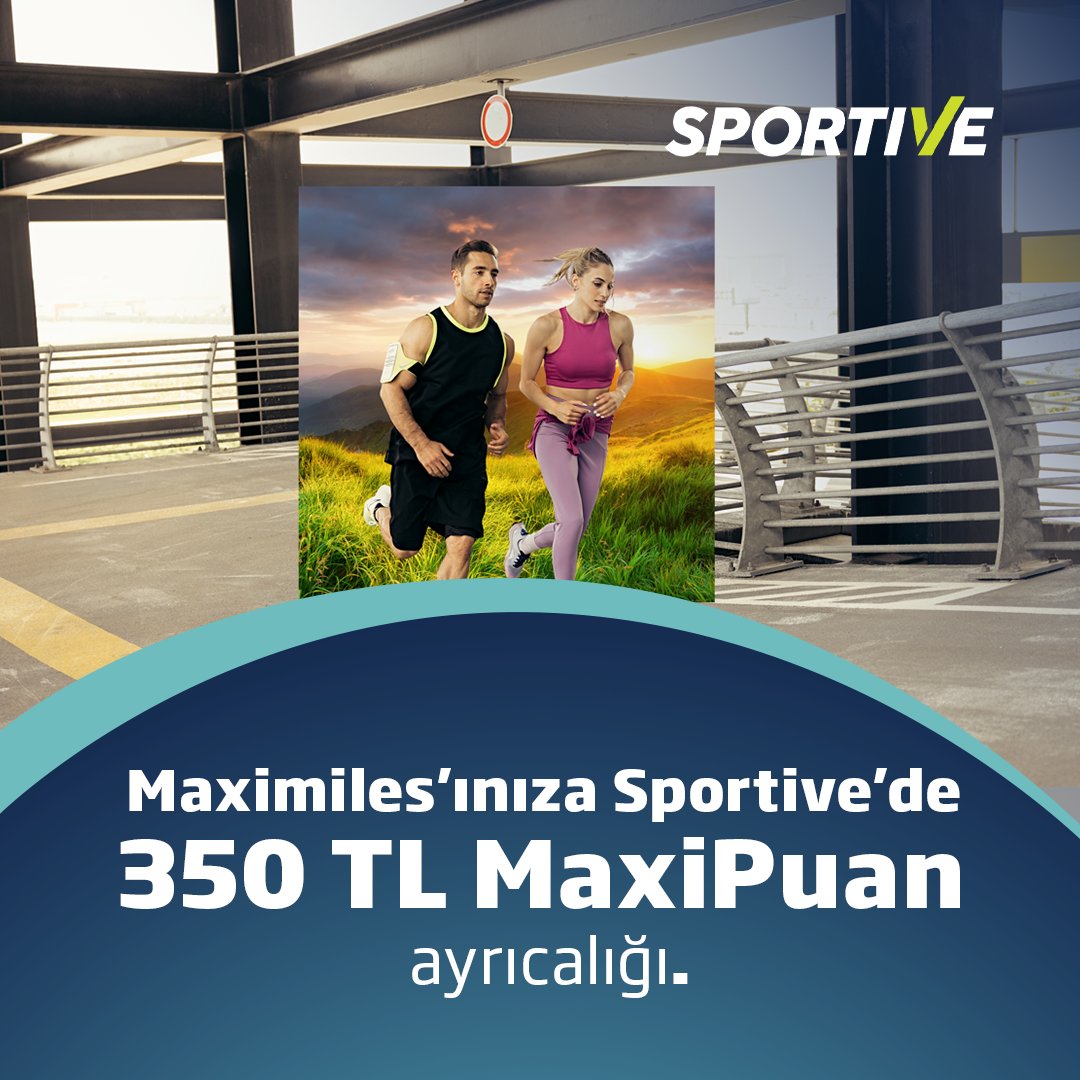 Sportive mağazaları ve sportive.com.tr adresinden tek seferde yapacağınız 3.500 TL ve üzeri ilk alışverişinizde 350 TL MaxiPuan kazanma ayrıcalığından yararlanın.

#Maximiles #ÖzgürceUç