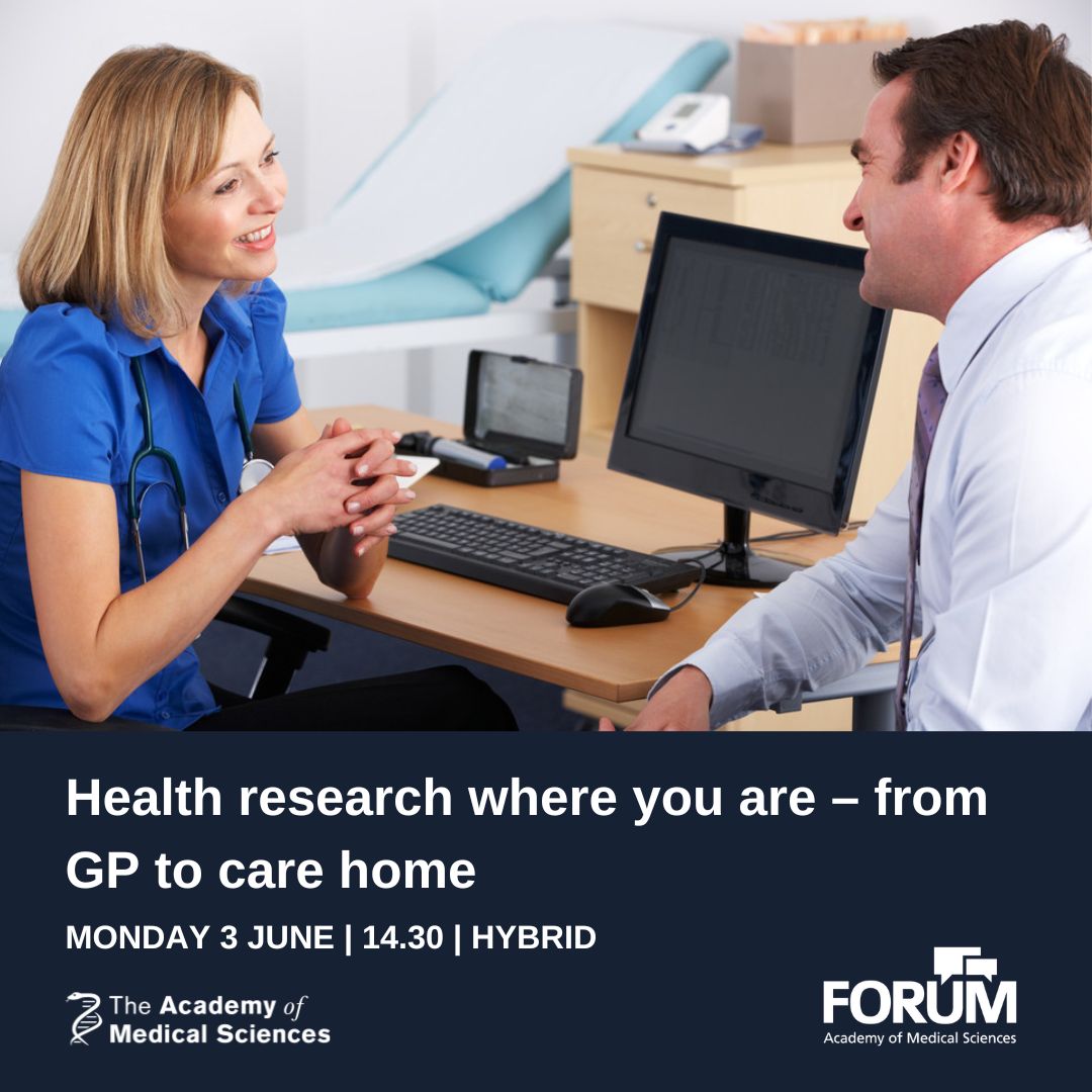 Can more research in GP, care home & other local settings lead to better health outcomes for all? Register for our free FORUM Sir Colin Dollery Lecture, chaired by Prof @DrAzizSheikh, to hear more from research experts: ow.ly/2Ovr50RuLiF 📆 3 June, 2.30pm 📍 London/online