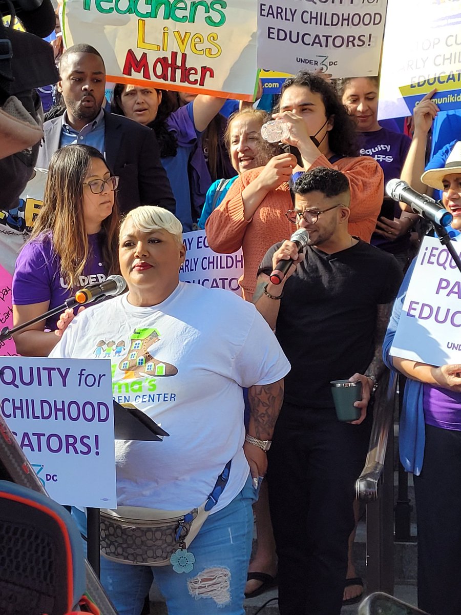 @SPACEsInAction @dorianwarren ED of Big Mama's Children Center is a 3rd generation early childhood educator and here with her entire staff and some of their families to save the #payequityfund
