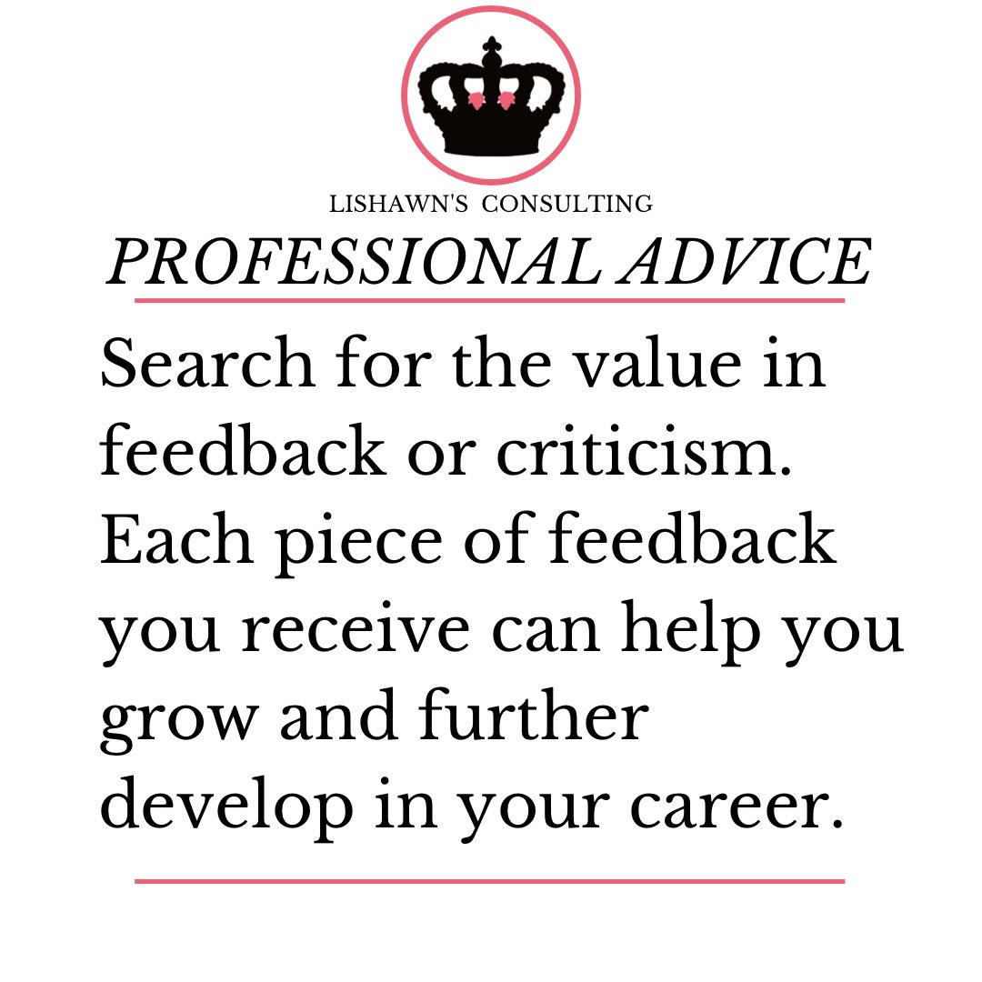 Don’t be too sensitive when you’re getting feedback on your performance. 

#lishawnsconsulting
#lishawnsconsultingtips
#lishawn
#feedback
#growth
#grow
#growthmindset
#success
#management
#inspiration
#likeforlike
#like4like                      
#skill
#skills
#business