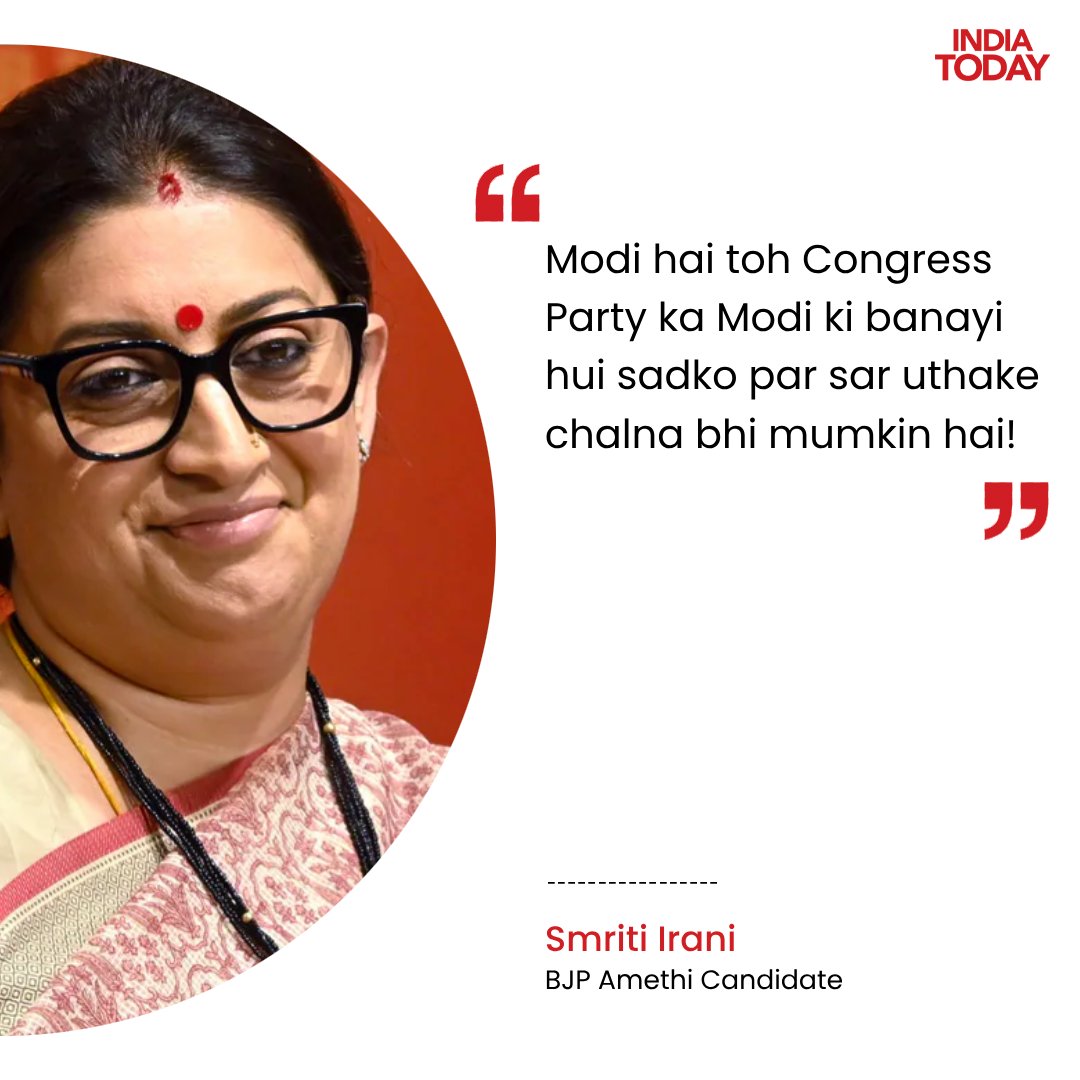 BJP's @smritiirani hits out at Congress!

#SmritiIrani #Amethi #LokSabhaElections2024 #ITPrimeQuotes #5Live