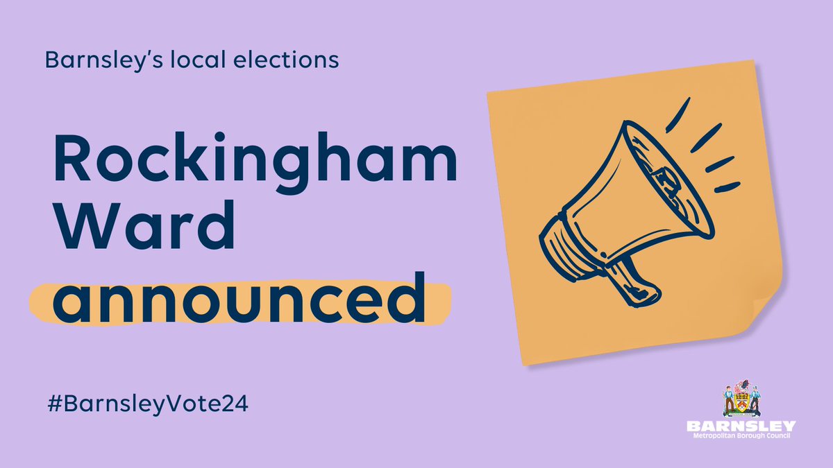 LOCAL ELECTIONS RESULT 📣 Rockingham Ward: Sherry Holling, Labour Party elected. Number of registered electors: 8,494 Total number of ballot papers received: 2,462 Turnout: 28.99% Full results are available at barnsley.gov.uk/LE24. #BarnsleyVote24