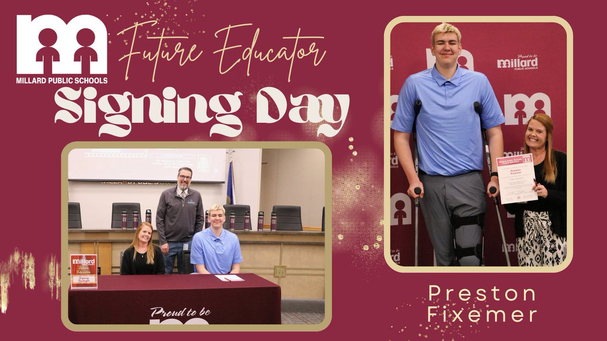 Congratulations, Preston! Millard Public Schools was proud to help celebrate with you on Future Educator Signing Day! #Proud2bMPS #SHINEwithMPS #FutureEducator