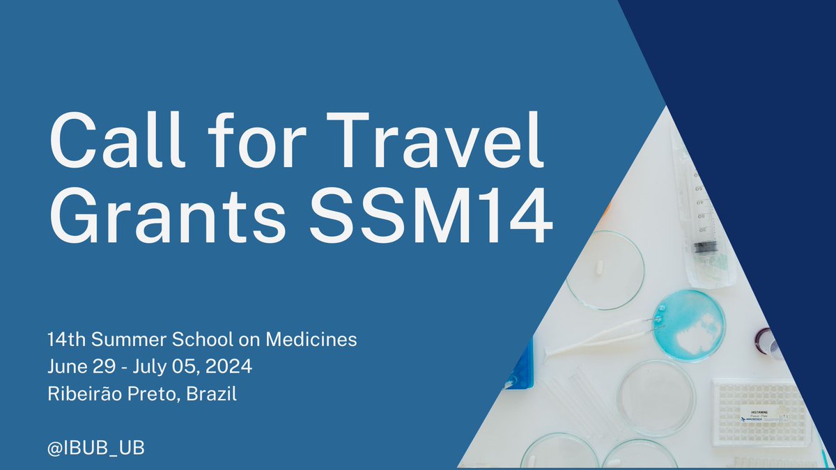 #IBUB call for travel grants to attend 14th Summer School on Medicines

👉Information: ub.edu/ibub/call-for-…