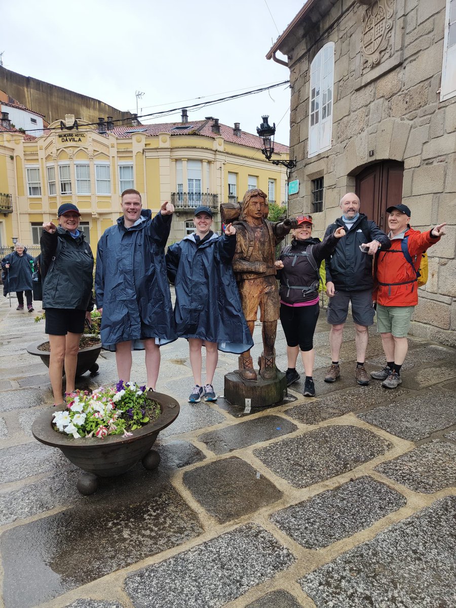 The weather may have changed but spirits are still high along the #Camino As the group enter into the final 40km of their trek, they remain upbeat, smiling & grateful for this time together. To support their amazing fundraising efforts, click on link justgiving.com/campaign/2024a…