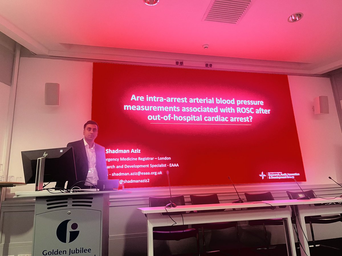 @ShadmanAziz2 presenting @EAAARAID work on blood pressure intra-arrest, really proud of all our work ! #retrieval2024