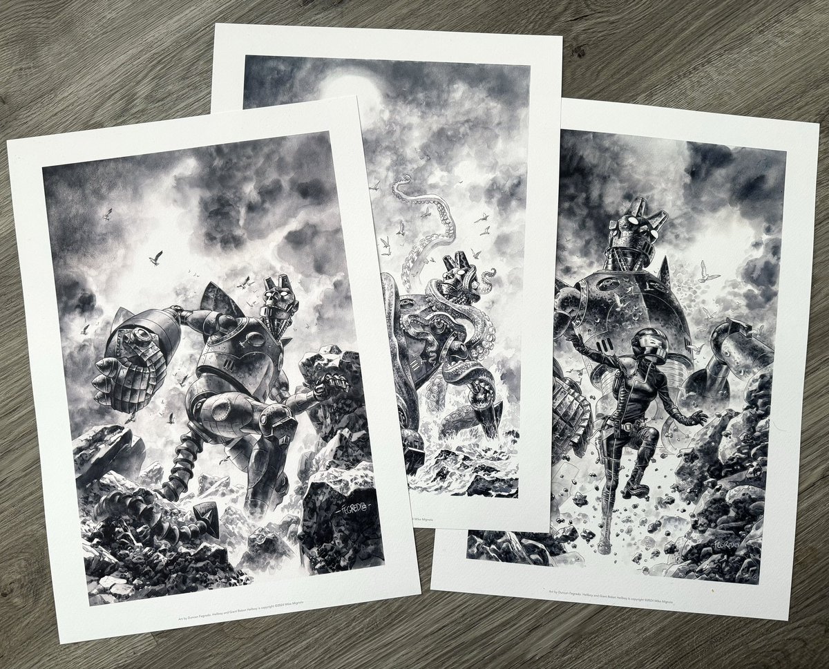 Giant Robot Hellboy prints are now live! Available separately but there’s also a limited bundle of all 3 together. I’ve unified the pricing across the prints so a few are now a little cheaper, you’re welcome :) duncanfegredo.co.uk