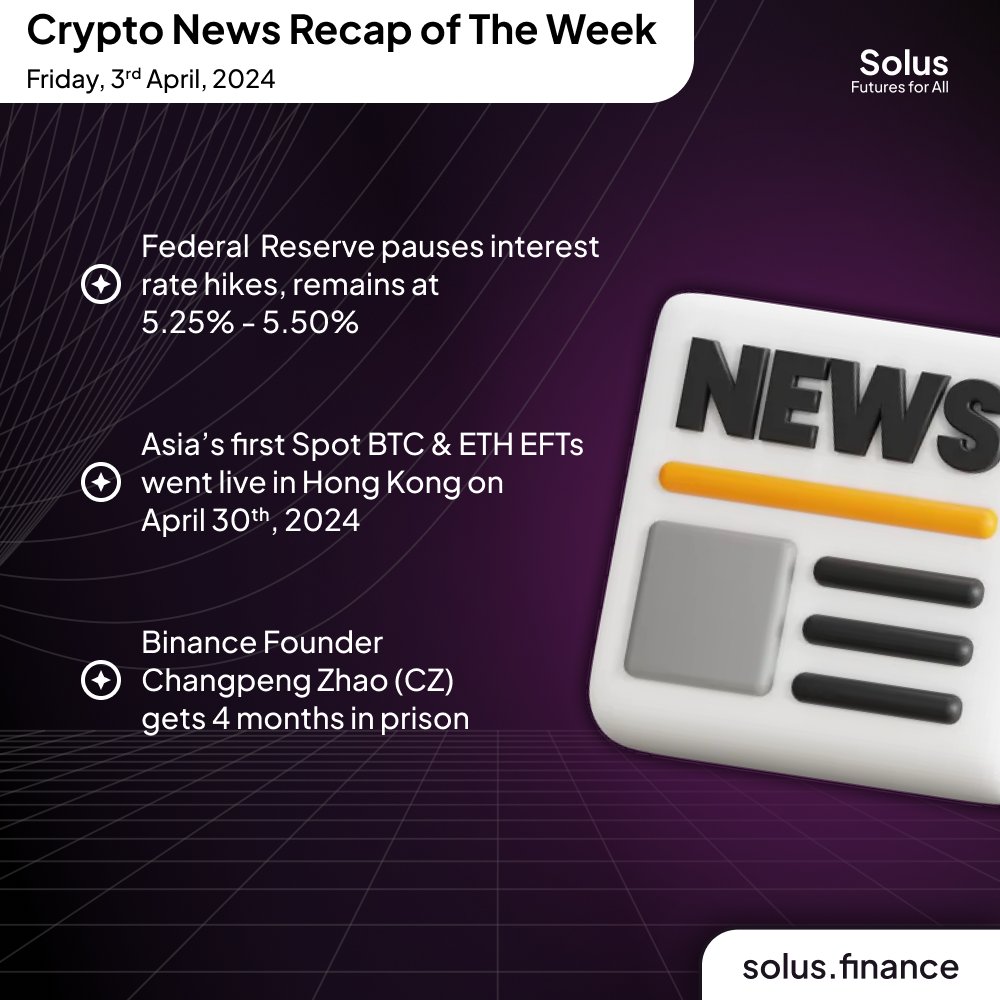 Crypto Weekly Roundup:  Stay informed with the top 3 news from the world of crypto this week! 📈💥🛠️
 
#CryptoNews #WeeklyRoundup #SolusFinance #cryptocurrencies