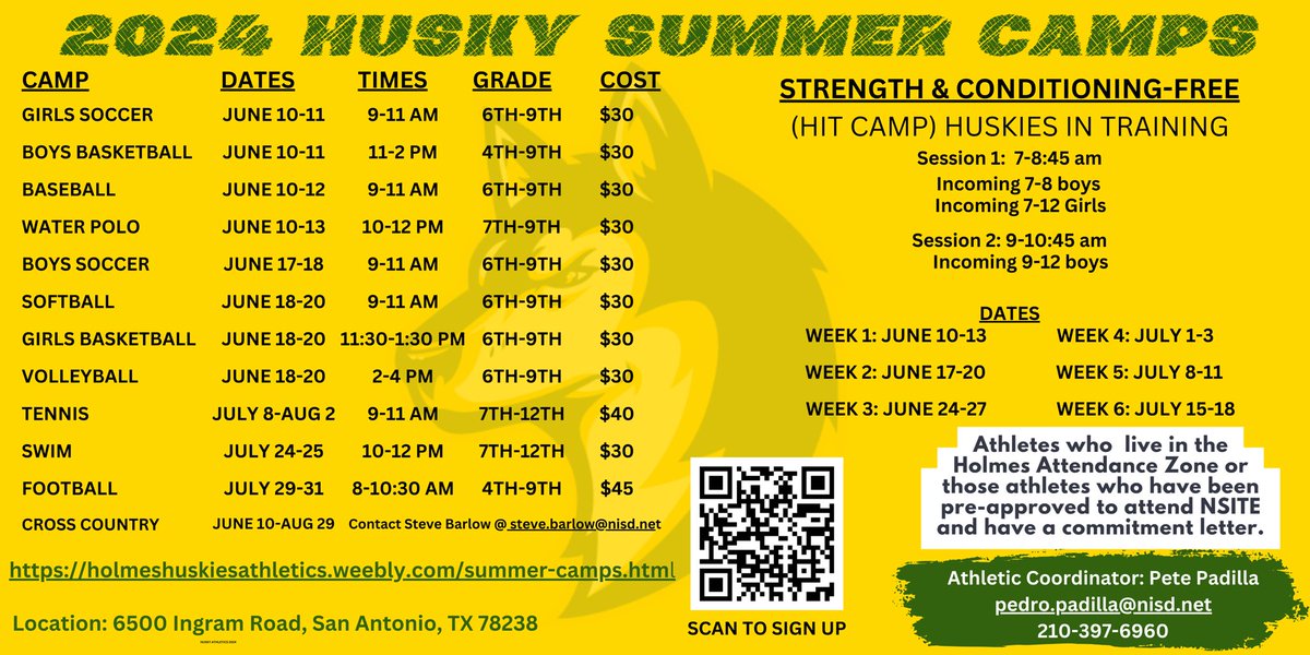 Husky Summer Camp @NISDRoss @NISDPatNeff @JordanNISD