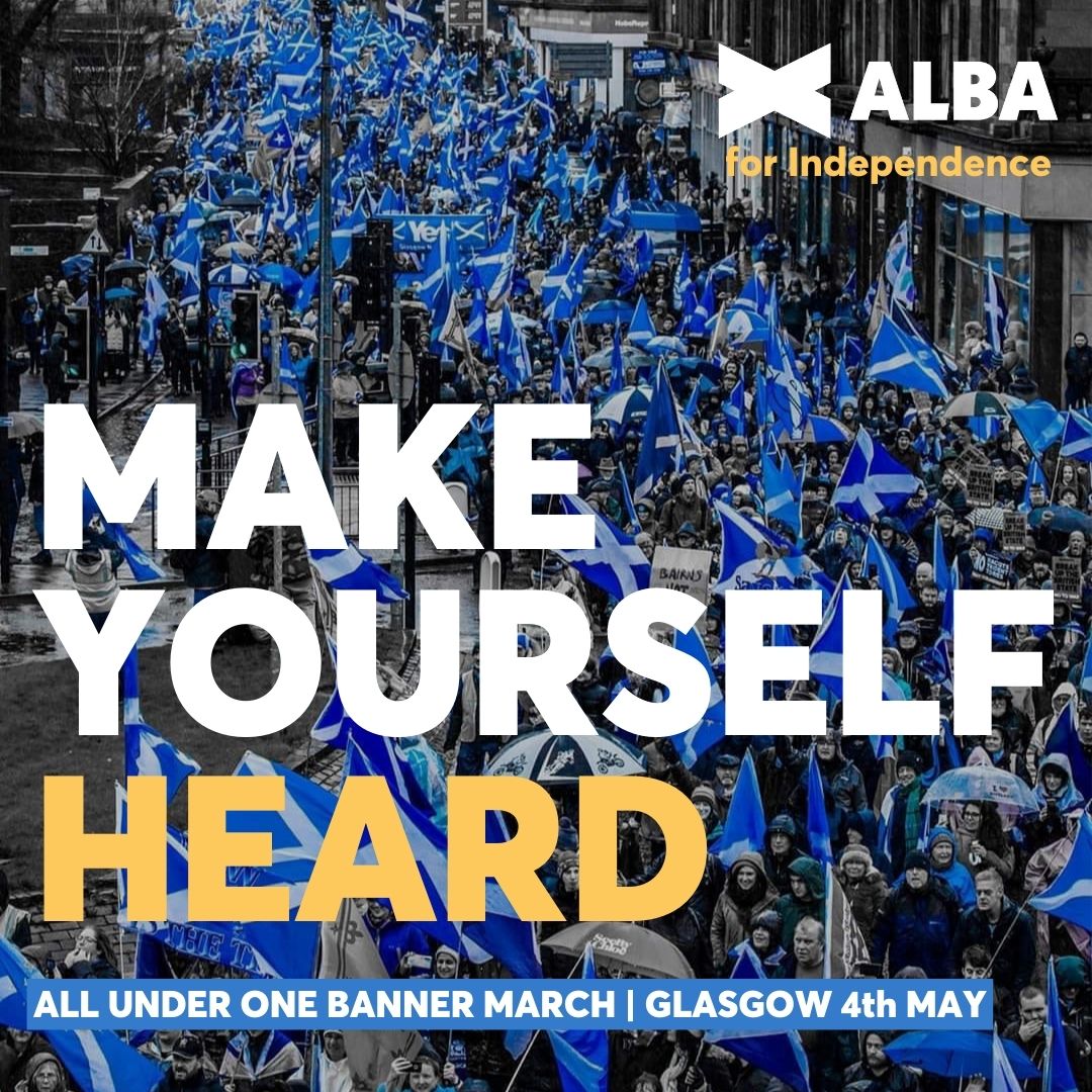 It's time for action. It's not too late to get involved, join @KennyMacAskill and others later on this morning 👇 🏴󠁧󠁢󠁳󠁣󠁴󠁿 All Under One Banner rally & march 📍Kelvingrove Park, Glasgow 🕰️ Sat 4th May #ALBAforIndependence | @AUOBNOW