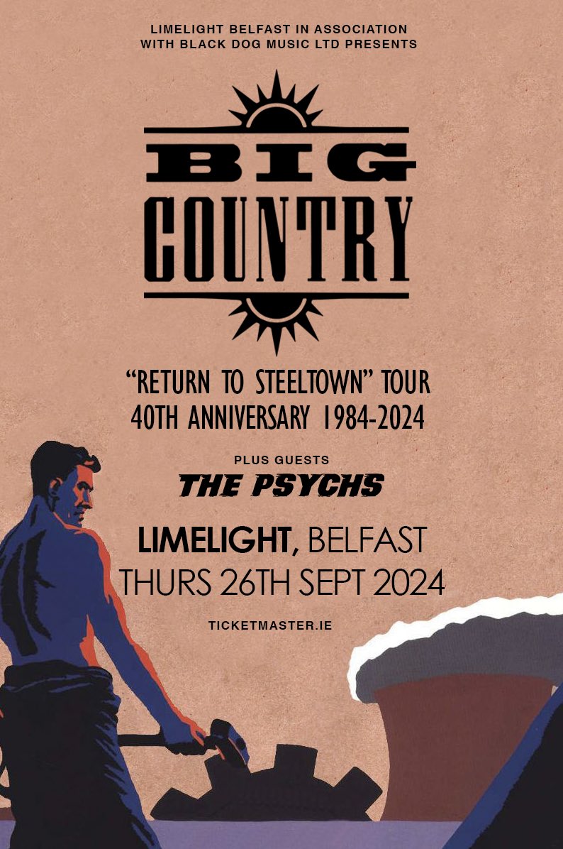 📣 The Psychs have been added to the bill for @BigCountryUK at The Limelight this September 26th✨ Tickets available from Ticketmaster.